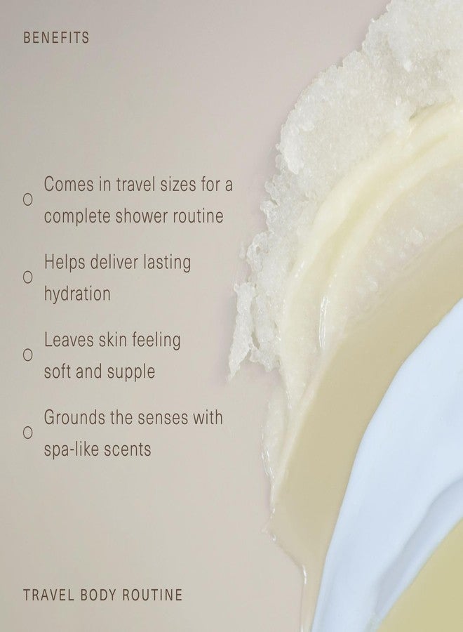 Oak Essentials Travel Body Routine | TSA-Friendly Mini Body Care Set with Wash, Scrub, Lotion, Oil, & Balm + Linen Travel Bag - Image 3